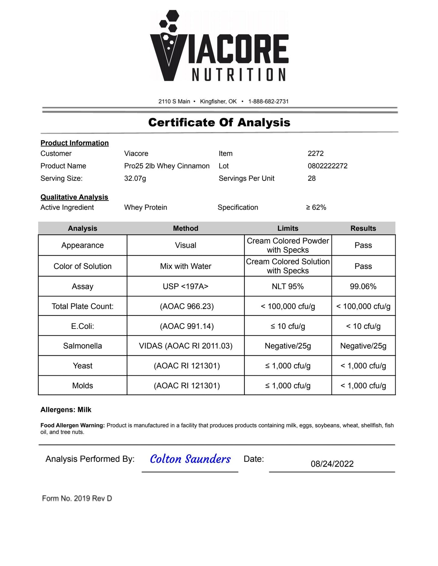 2lbs Salvage & Overhaul Whey Protein (Cinnamon Swirl)
