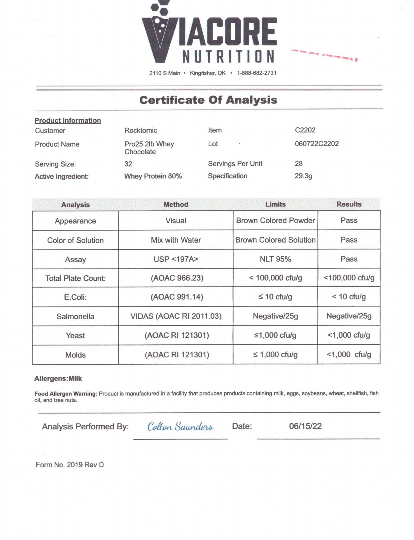 2lbs Salvage & Overhaul Whey Protein (Chocolate)